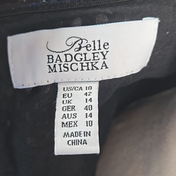 Belle by Badgley Mischka Sophia Eyelet Halter Mini Dress Black Size 10 - Picture 4 of 10